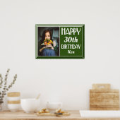 Green Art Deco 30. Geburtstag Foto Poster (Küche)