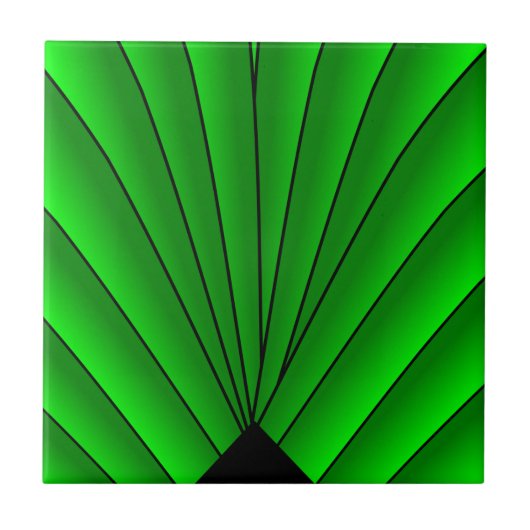 Green Art Deco Design Fliese (Vorderseite)