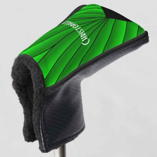 Green Art Deco Design Golf Headcover (3/4 Vorderseite)