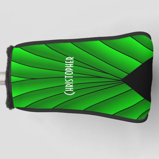Green Art Deco Design Golf Headcover (Vorderseite)