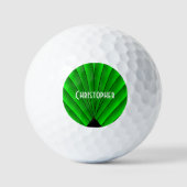 Green Art Deco Design Golfball (Vorderseite)