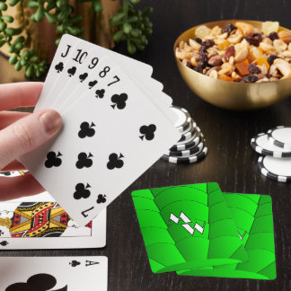 Green Art Deco Design Mit Monogramm Spielkarten