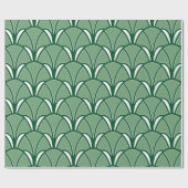 Green Art Deco Fan Geschenkpapier (Flach)