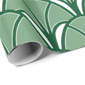 Green Art Deco Fan Geschenkpapier (Rolleneckpunkt)