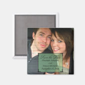 Green Art Deco Frame speichern das Datumsfenster Magnet (Vorderseite/Rückseite)