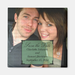 Green Art Deco Frame speichern das Datumsfenster Magnet