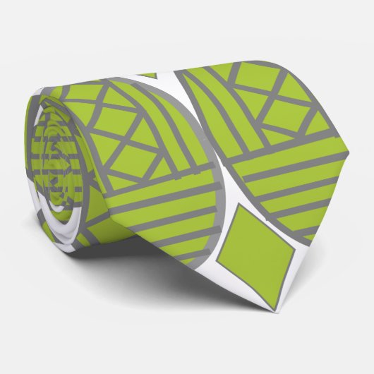 Green Art Deco Ovals Krawatte (Gerollt)