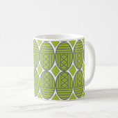 Green Art Deco Ovals Tasse (VorderseiteRechts)
