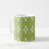 Green Art Deco Ovals Tasse (Vorderseite Links)