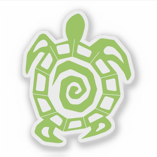 Green Art Deco Schildkrötendesign Aufkleber (Vorderseite)
