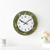 Green Art Deko Große Wanduhr (Zuhause)
