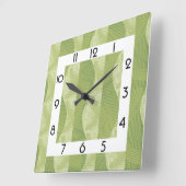 Green Art Deko Quadratische Wanduhr (Winkel)