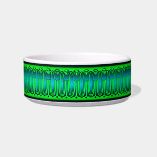 Green Art Nouveau Muster Keramik Dog Bowl Napf