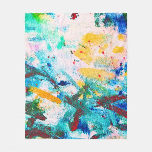 Green Artistic Canva. Lila Coole Illustration. Ode Fleecedecke (Vorderseite)