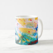 Green Artistic Canva. Lila Coole Illustration. Ode Kaffeetasse (VorderseiteRechts)