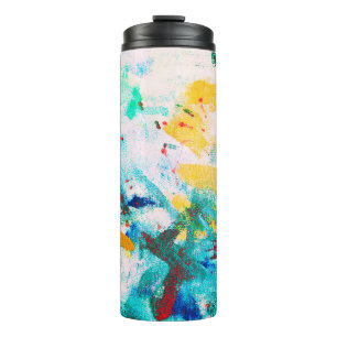 Green Artistic Canva. Lila Coole Illustration. Ode Thermosbecher