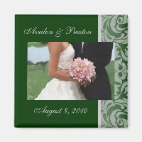Green Artistic Damask Speichern Sie das Datumsfens