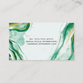 Green Artistic Wassercolor Paint Visitenkarte (Rückseite)