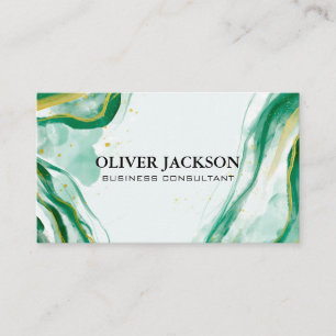 Green Artistic Wassercolor Paint Visitenkarte