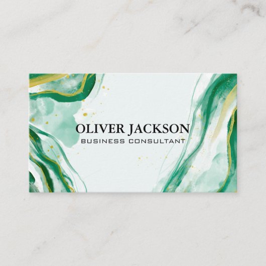 Green Artistic Wassercolor Paint Visitenkarte (Vorderseite)