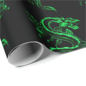 Green Asian Dragon Geschenkpapier (Rolleneckpunkt)
