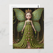 Green Asparagus Fairy Postkarte (Vorne/Hinten)