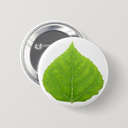 Green Aspen Leaf #11 Button (Vorne & Hinten)