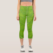 Green Aspen Leaf #11 Capri Leggings (Vorderseite)