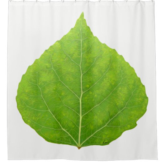 Green Aspen Leaf #11 Duschvorhang (Vorderseite)