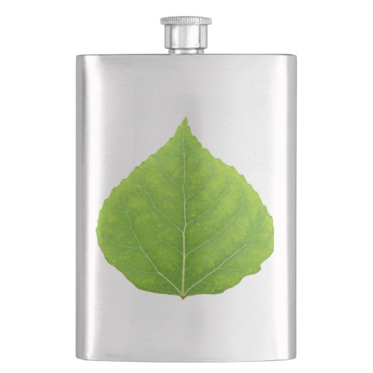 Green Aspen Leaf #11 Flachmann (Vorderseite)