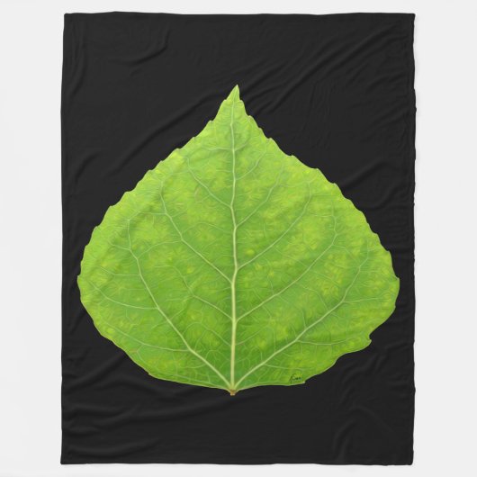 Green Aspen Leaf #11 Fleecedecke (Vorderseite)