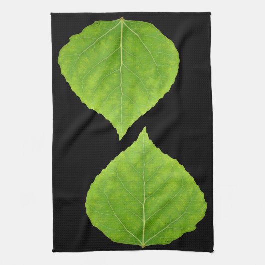 Green Aspen Leaf #11 Geschirrtuch (Vertikal)