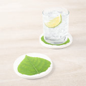 Green Aspen Leaf #11 Getränkeuntersetzer (Seite)