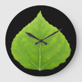 Green Aspen Leaf #11 Große Wanduhr (Vorderseite)