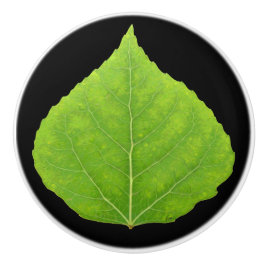 Green Aspen Leaf #11 Keramikknauf