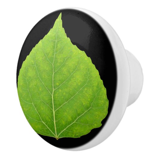 Green Aspen Leaf #11 Keramikknauf (Rechts)
