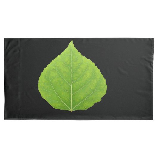 Green Aspen Leaf #11 Kissenbezug (Vorderseite-Links)