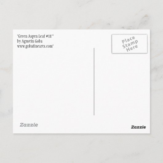Green Aspen Leaf #11 Postkarte (Rückseite)