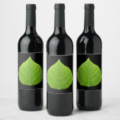 Green Aspen Leaf #11 Weinetikett (Flaschen)