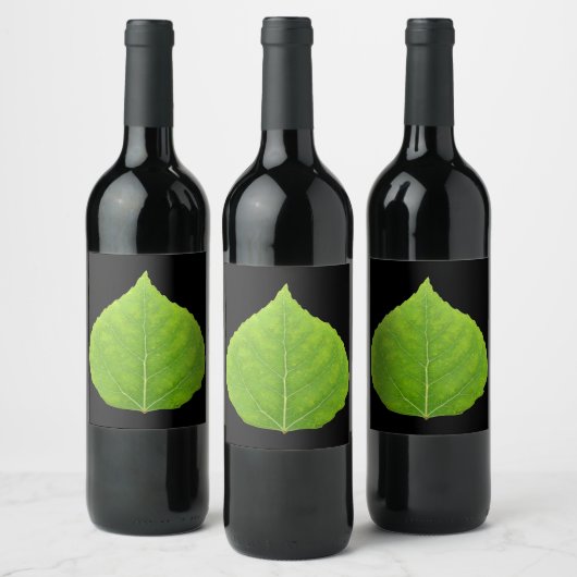 Green Aspen Leaf #11 Weinetikett (Flaschen)