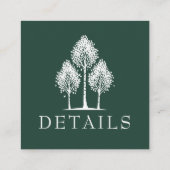 Green Aspen Tree Wedding QR Begleitkarte (Rückseite)