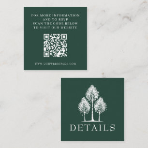 Green Aspen Tree Wedding QR Begleitkarte