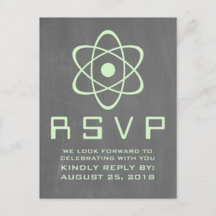Green Atomic Chalkboard UAWG Postkarte