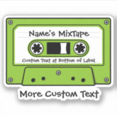 Green Audio Cassette Tape Aufkleber (Vorderseite)