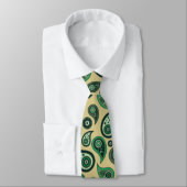 Green auf Beige Paisley Nicktie Krawatte (Gebunden)