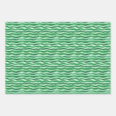 Green auf Green Watercolor Wavy Lines Geschenkpapier Set (Vorderseite 2)