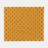 Green auf Orange Polka Dots Design Fleecedecke (Vorderseite (Horizontal))