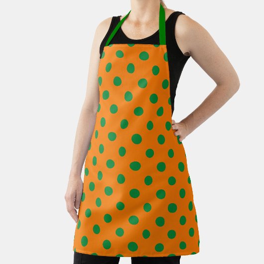 Green auf Orange Polka Dots Design Schürze