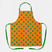 Green auf Orange Polka Dots Design Schürze (Vorderseite)