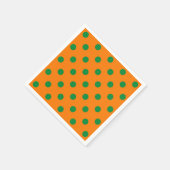 Green auf Orange Polka Dots Design Serviette (Ecke)